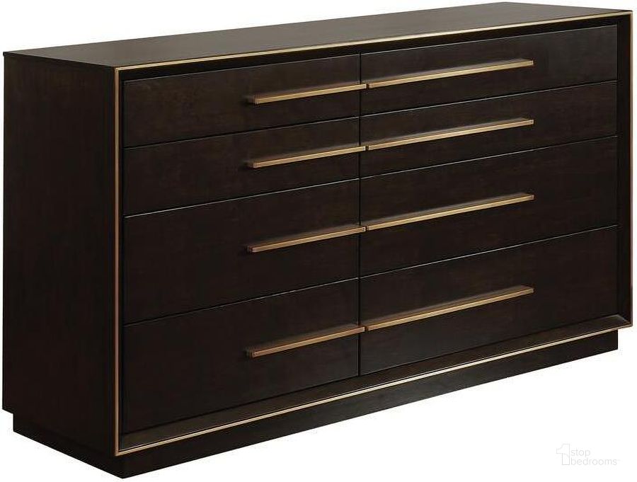 The appearance of Saransville Brown Dresser designed by Off 5th Home in the transitional interior design. This brown piece of furniture  was selected by 1StopBedrooms from Saransville Collection to add a touch of cosiness and style into your home. Sku: 223263. Material: Wood. Product Type: Dresser. Image1