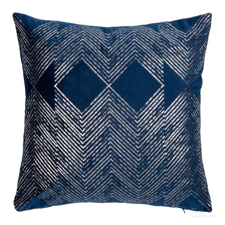 The appearance of Sarla Pillow in Navy and Grey PLS7144C-1818 designed by Safavieh in the modern / contemporary interior design. This navy and grey piece of furniture  was selected by 1StopBedrooms from Sarla Collection to add a touch of cosiness and style into your home. Sku: PLS7144C-1818. Product Type: Pillow. Image1