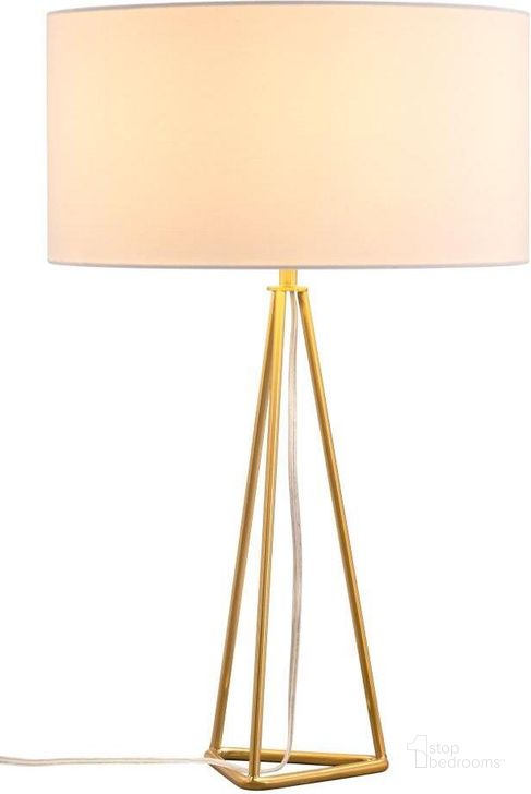 The appearance of Sascha Table Lamp White and Gold designed by Zuo Modern in the modern / contemporary interior design. This brass piece of furniture  was selected by 1StopBedrooms from Sascha Collection to add a touch of cosiness and style into your home. Sku: 56131. Material: Polyester. Product Type: Table Lamp. Image1