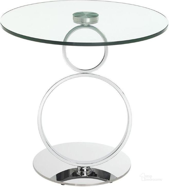 The appearance of Satellite Round End Table In Clear Glass designed by Casabianca Home in the modern / contemporary interior design. This clear piece of furniture  was selected by 1StopBedrooms from Satellite Collection to add a touch of cosiness and style into your home. Sku: CB-129ST. Material: Glass. Product Type: End Table. Image1