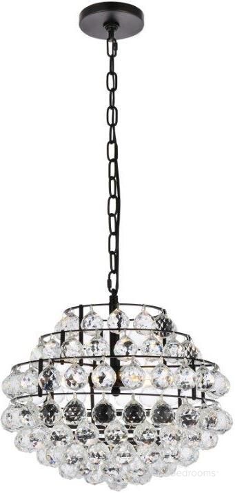 The appearance of Savannah 16 Inch Pendant In Black designed by Elegant Lighting in the modern / contemporary interior design. This black piece of furniture  was selected by 1StopBedrooms from Savannah Collection to add a touch of cosiness and style into your home. Sku: 1106D16BK. Product Type: Pendant Lighting. Material: Iron. Image1