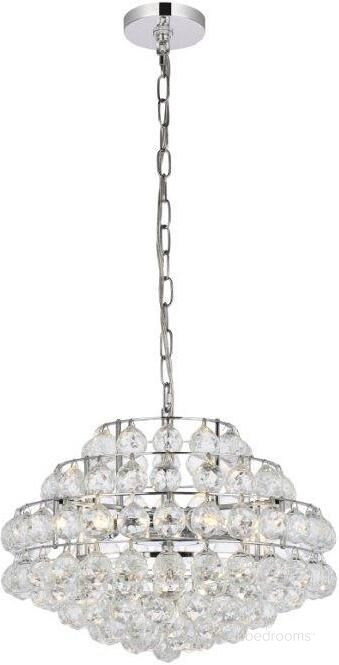 The appearance of Savannah 18 Inch Pendant In Chrome designed by Elegant Lighting in the modern / contemporary interior design. This chrome piece of furniture  was selected by 1StopBedrooms from Savannah Collection to add a touch of cosiness and style into your home. Sku: 1106D18C. Product Type: Pendant Lighting. Material: Iron. Image1