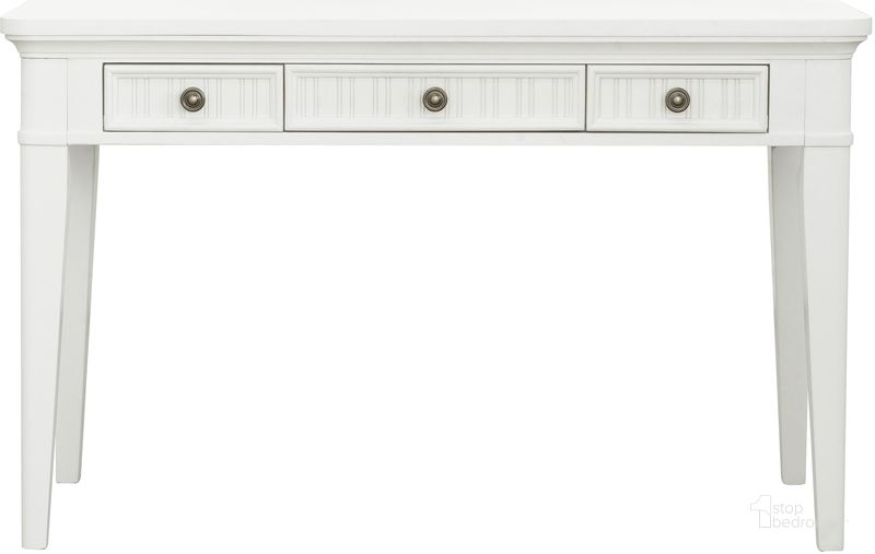 The appearance of Savannah 3-Drawer Desk In White designed by Samuel Lawrence in the transitional interior design. This white piece of furniture  was selected by 1StopBedrooms from Savannah Collection to add a touch of cosiness and style into your home. Sku: S920-454. Product Type: Desk. Material: Poplar. Image1