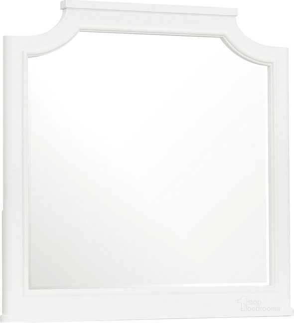 The appearance of Savannah Beveled Dresser Mirror In White designed by Samuel Lawrence in the transitional interior design. This white piece of furniture  was selected by 1StopBedrooms from Savannah Collection to add a touch of cosiness and style into your home. Sku: S920-430. Product Type: Dresser Mirror. Material: Poplar. Image1