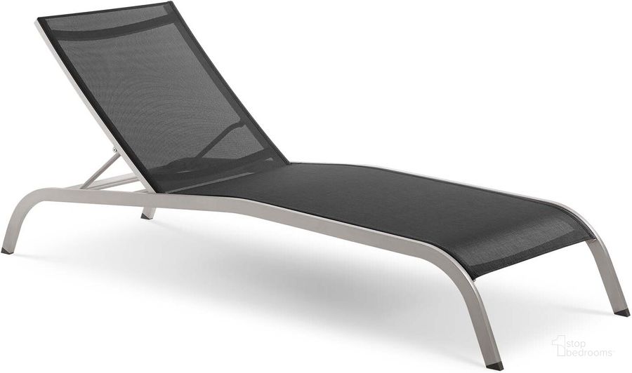 The appearance of Savannah Black Mesh Chaise Outdoor Patio Aluminum Lounge Chair designed by Modway in the modern / contemporary interior design. This black piece of furniture  was selected by 1StopBedrooms from Savannah Collection to add a touch of cosiness and style into your home. Sku: EEI-3721-BLK. Material: Aluminum. Product Type: Outdoor Chair. Image1