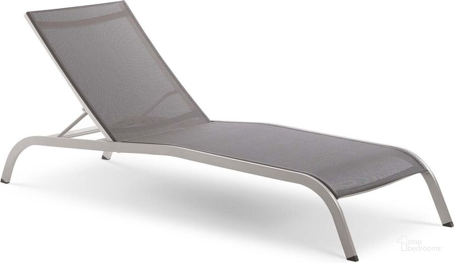 The appearance of Savannah Gray Mesh Chaise Outdoor Patio Aluminum Lounge Chair designed by Modway in the modern / contemporary interior design. This gray piece of furniture  was selected by 1StopBedrooms from Savannah Collection to add a touch of cosiness and style into your home. Sku: EEI-3721-GRY. Material: Aluminum. Product Type: Outdoor Chair. Image1