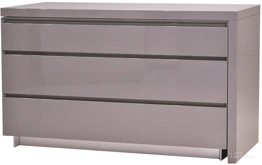 The appearance of Savvy High Gloss Light Gray Extension Dresser designed by Mobital in the modern / contemporary interior design. This light gray piece of furniture  was selected by 1StopBedrooms from Savvy Collection to add a touch of cosiness and style into your home. Sku: DRE-SAVV-LIGR-. Product Type: Dresser. Image1