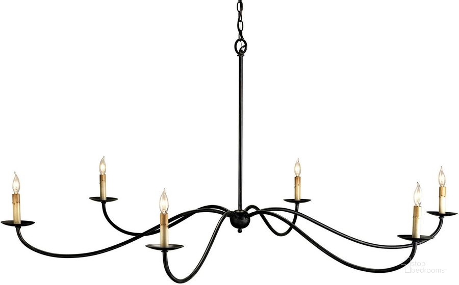 The appearance of Saxon Large Black Chandelier designed by Currey & Company in the modern / contemporary interior design. This black piece of furniture  was selected by 1StopBedrooms from Saxon Collection to add a touch of cosiness and style into your home. Sku: 9267. Product Type: Chandelier. Material: Iron. Image1