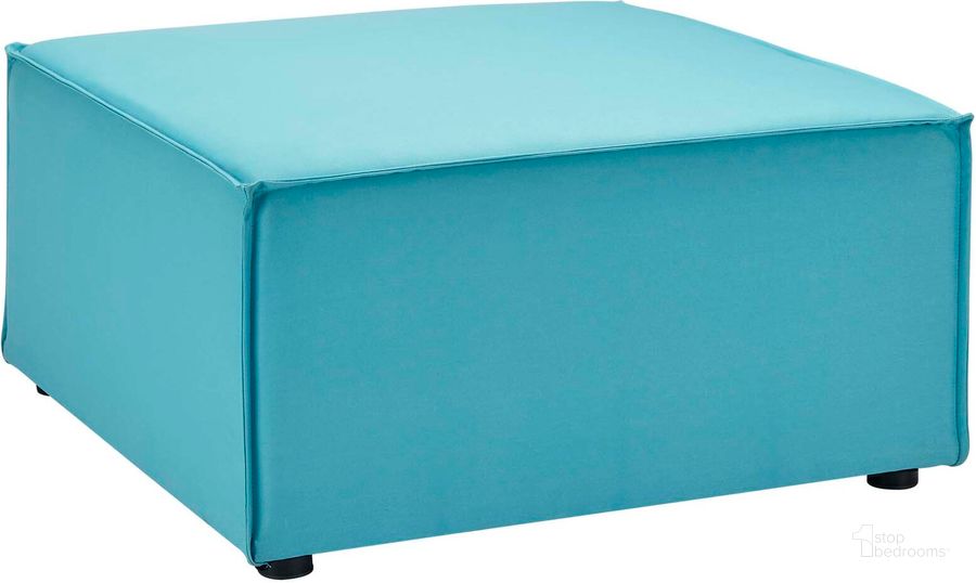 The appearance of Saybrook Outdoor Patio Upholstered Sectional Sofa Ottoman EEI-4211-TUR designed by Modway in the modern / contemporary interior design. This turquoise piece of furniture  was selected by 1StopBedrooms from Saybrook Collection to add a touch of cosiness and style into your home. Sku: EEI-4211-TUR. Material: Aluminum. Product Type: Ottoman. Image1