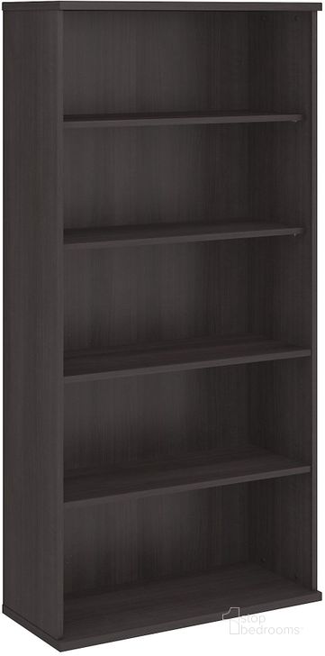 The appearance of Studio C Storm Gray 5 Shelf Bookcase designed by Bush Furniture in the modern / contemporary interior design. This dark gray piece of furniture  was selected by 1StopBedrooms from Studio C Collection to add a touch of cosiness and style into your home. Sku: SCB136SG. Material: Wood. Product Type: Standard Bookcase. Image1
