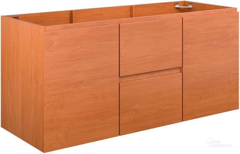 The appearance of Scenic Cherry Walnut 48 Inch Single Wall-Mount Bathroom Vanity Cabinet designed by Modway in the modern / contemporary interior design. This cherry walnut piece of furniture  was selected by 1StopBedrooms from Scenic Collection to add a touch of cosiness and style into your home. Sku: EEI-5882-CHE. Material: MDF. Product Type: Bathroom Vanity. Image1