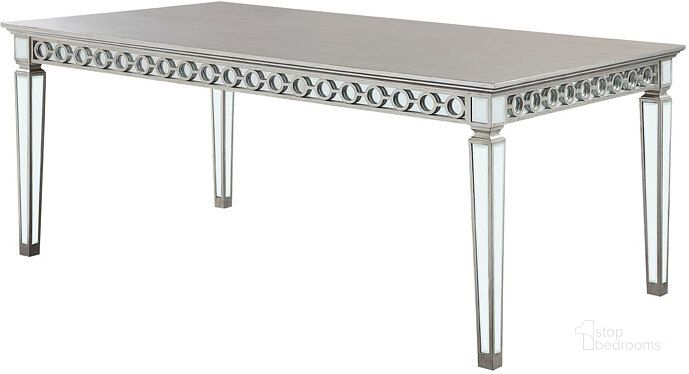 The appearance of Scherffway Antique Platinum Dining Table 0qb24374343 designed by Sterling Designs in the transitional interior design. This antique platinum piece of furniture  was selected by 1StopBedrooms from Scherffway Collection to add a touch of cosiness and style into your home. Sku: 66160. Table Base Style: Legs. Material: Wood. Product Type: Dining Table. Table Top Shape: Rectangular. Size: 90". Image1