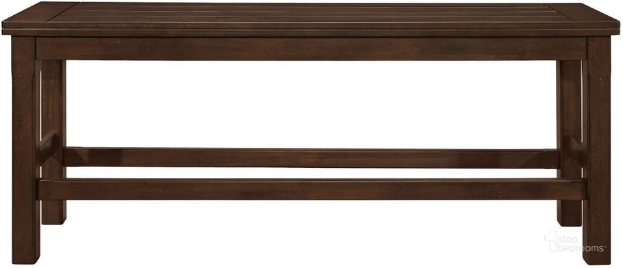 The appearance of Schleiger Burnished Brown Counter Height Bench designed by Homelegance in the transitional interior design. This brown piece of furniture  was selected by 1StopBedrooms from Schleiger Collection to add a touch of cosiness and style into your home. Sku: 5400-24BH. Material: Wood. Product Type: Dining Bench. Image1