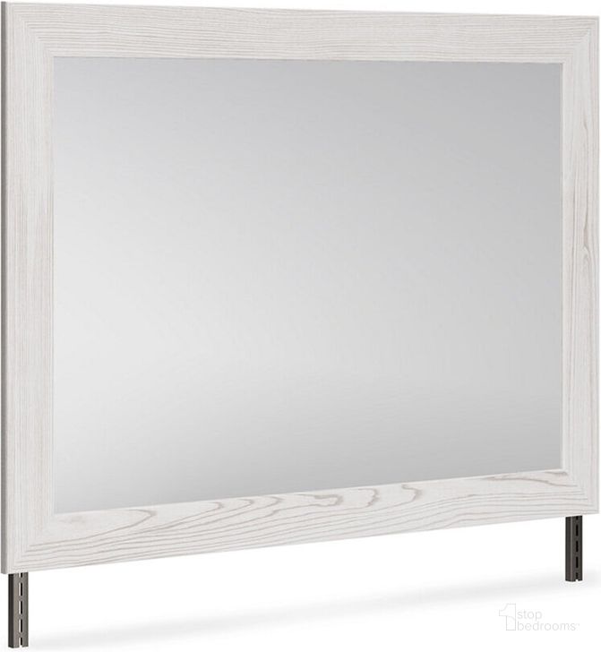 The appearance of Schoenberg White Bedroom Mirror designed by Signature Design by Ashley in the transitional interior design. This white piece of furniture  was selected by 1StopBedrooms from Schoenberg Collection to add a touch of cosiness and style into your home. Sku: B1446-36. Material: Glass. Product Type: Mirror. Image1