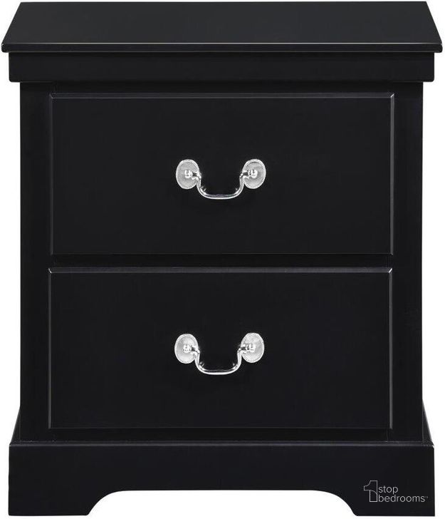 The appearance of Seabright Black Nightstand designed by Homelegance in the transitional interior design. This black piece of furniture  was selected by 1StopBedrooms from Seabright Collection to add a touch of cosiness and style into your home. Sku: 1519BK-4. Material: Wood. Product Type: Nightstand. Image1