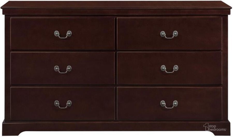 The appearance of Seabright Cherry Dresser designed by Homelegance in the transitional interior design. This cherry piece of furniture  was selected by 1StopBedrooms from Seabright Collection to add a touch of cosiness and style into your home. Sku: 1519CH-5. Material: Wood. Product Type: Dresser. Image1