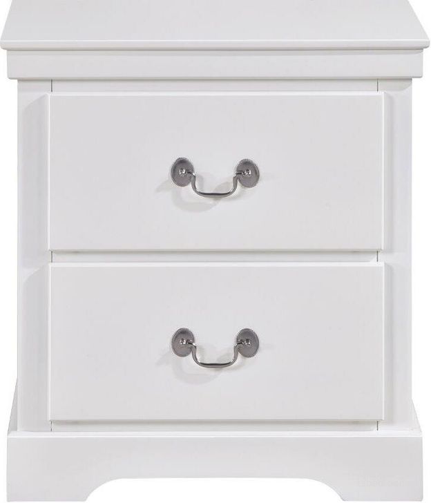 The appearance of Seabright White Nightstand designed by Homelegance in the transitional interior design. This white piece of furniture  was selected by 1StopBedrooms from Seabright Collection to add a touch of cosiness and style into your home. Sku: 1519WH-4. Material: Wood. Product Type: Nightstand. Image1