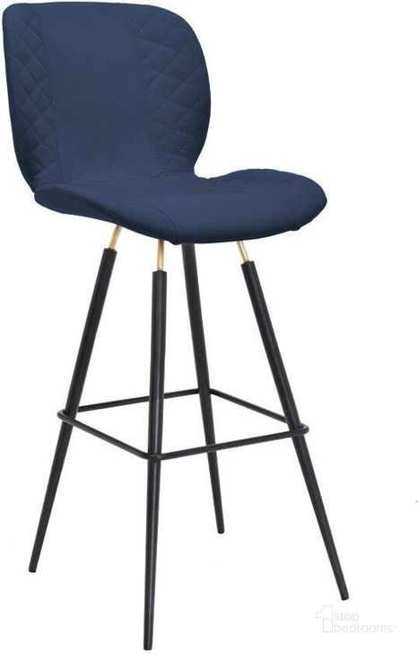 The appearance of Sean Barstool In Dark Blue Set Of 2 designed by Bellini Modern Living in the modern / contemporary interior design. This dark blue piece of furniture  was selected by 1StopBedrooms from Sean Collection to add a touch of cosiness and style into your home. Sku: Sean-B DKB. Material: Metal. Product Type: Barstool.