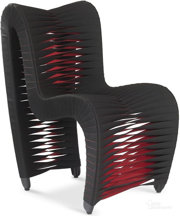 The appearance of Seat Belt Dining Chair B2061BZ designed by Phillips Collection in the modern / contemporary interior design. This black and red piece of furniture  was selected by 1StopBedrooms from Seat Belt Collection to add a touch of cosiness and style into your home. Sku: B2061BZ. Product Type: Dining Chair. Material: Polycotton. Image1