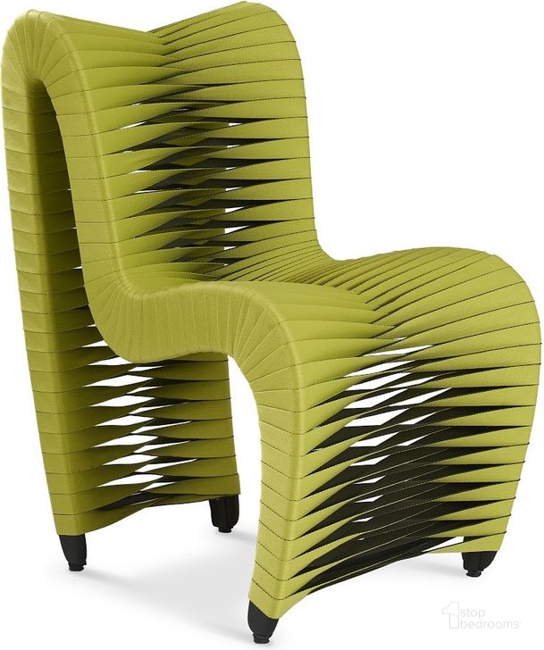 The appearance of Seat Belt Dining Chair B2061GZ designed by Phillips Collection in the modern / contemporary interior design. This chartreuse piece of furniture  was selected by 1StopBedrooms from Seat Belt Collection to add a touch of cosiness and style into your home. Sku: B2061GZ. Product Type: Dining Chair. Material: Polycotton. Image1