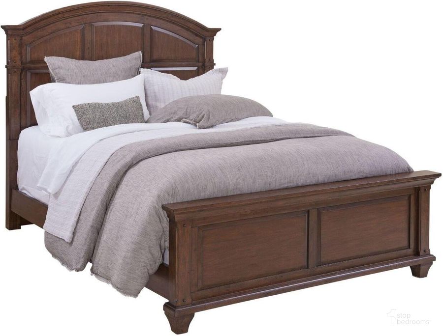 The appearance of Sedona Cinnamon Cherry King Panel Bed designed by American Woodcrafters in the transitional interior design. This brown piece of furniture  was selected by 1StopBedrooms from Sedona Collection to add a touch of cosiness and style into your home. Sku: 2400-960;2400-962;2400-880. Bed Type: Panel Bed. Material: Wood. Product Type: Panel Bed. Bed Size: King. Image1