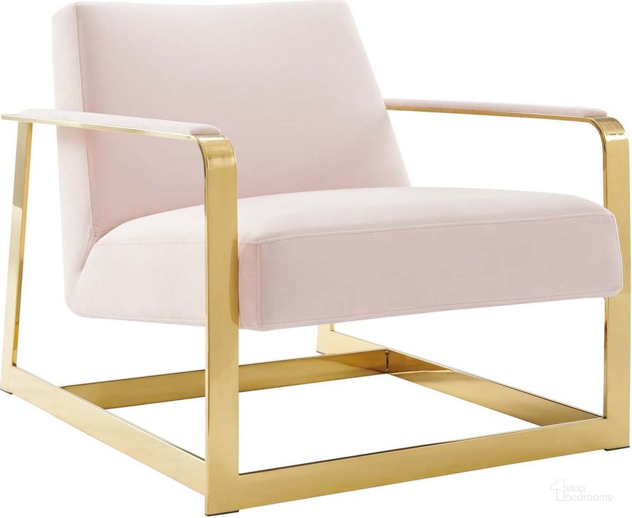 The appearance of Seg Performance Velvet Accent Chair EEI-4219-GLD-PNK designed by Modway in the modern / contemporary interior design. This gold pink piece of furniture  was selected by 1StopBedrooms from Seg Collection to add a touch of cosiness and style into your home. Sku: EEI-4219-GLD-PNK. Material: Polyester. Product Type: Accent Chair. Image1