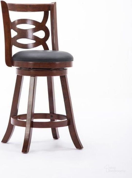 The appearance of Seina 24 Inch Swivel Counter Stool In Cherry designed by Boraam Industries in the modern / contemporary interior design. This cherry piece of furniture  was selected by 1StopBedrooms from Seina Collection to add a touch of cosiness and style into your home. Sku: 61924. Product Type: Barstool. Material: Rubberwood. Image1