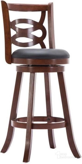 The appearance of Seina 29 Inch Swivel Bar Stool In Cherry designed by Boraam Industries in the modern / contemporary interior design. This cherry piece of furniture  was selected by 1StopBedrooms from Seina Collection to add a touch of cosiness and style into your home. Sku: 61929. Product Type: Barstool. Material: Rubberwood. Image1