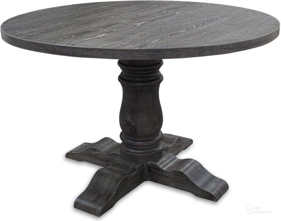 The appearance of Selena Solid Wood Dining Table In Weathered Gray designed by Best Master Furniture in the transitional interior design. This weathered gray piece of furniture  was selected by 1StopBedrooms from Selena Collection to add a touch of cosiness and style into your home. Sku: SELEWGT. Table Base Style: Pedestal. Table Top Shape: Round. Material: Wood. Product Type: Dining Table. Size: 48". Image1