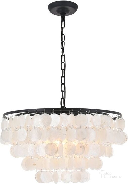 The appearance of Selene 4 Light Black Pendant designed by Elegant Lighting in the transitional interior design. This black and white piece of furniture  was selected by 1StopBedrooms from Selene Collection to add a touch of cosiness and style into your home. Sku: LD5050D20BK. Product Type: Pendant Lighting. Material: Iron. Image1