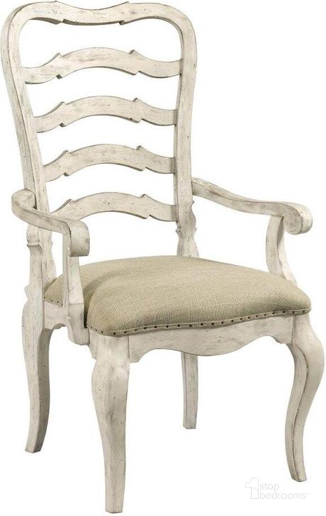 The appearance of Selwyn Ladder Back Arm Chair designed by Kincaid in the transitional interior design. This white piece of furniture  was selected by 1StopBedrooms from Selwyn Collection to add a touch of cosiness and style into your home. Sku: 020-637. Material: Wood. Product Type: Arm Chair. Image1