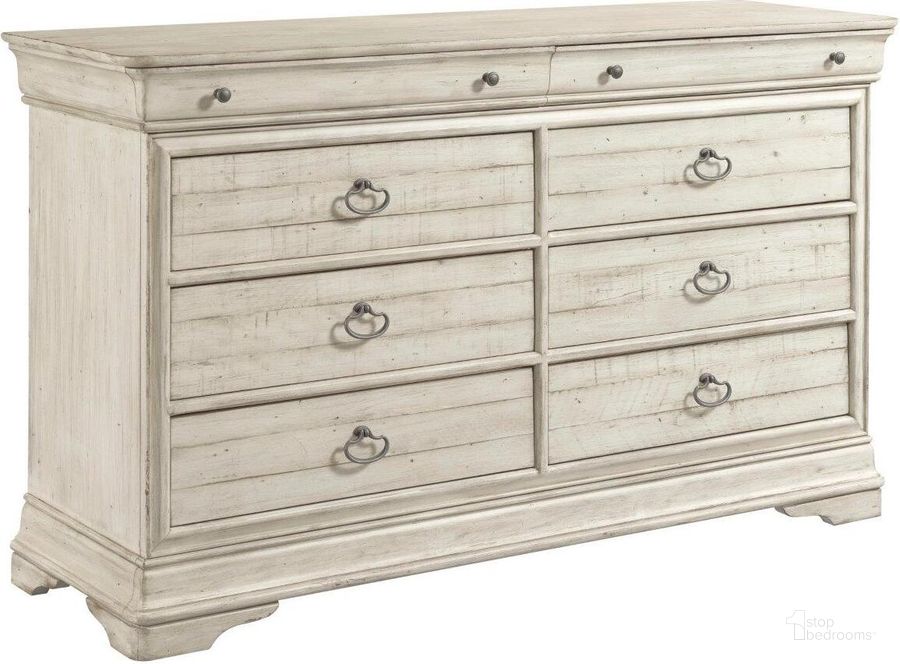 The appearance of Selwyn Whiteside Dresser designed by Kincaid in the transitional interior design. This white piece of furniture  was selected by 1StopBedrooms from Selwyn Collection to add a touch of cosiness and style into your home. Sku: 020-130. Material: Wood. Product Type: Dresser. Image1