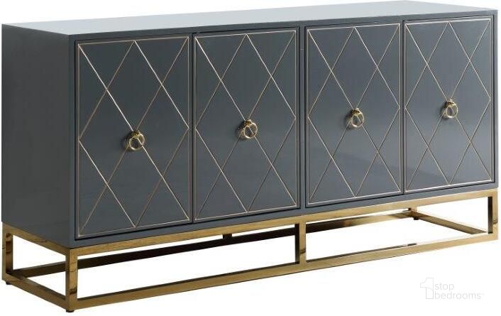 The appearance of Senior 64 Inch Transitional Wood Sideboard In Gray And Gold Plated designed by Best Master Furniture in the transitional interior design. This gray and gold piece of furniture  was selected by 1StopBedrooms from Senior Collection to add a touch of cosiness and style into your home. Sku: T1943GS. Material: Wood. Product Type: Sideboard. Image1