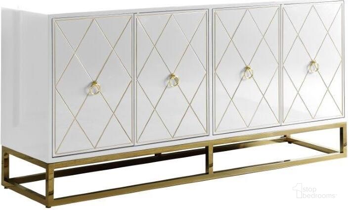The appearance of Senior 64 Inch Transitional Wood Sideboard In White And Gold designed by Best Master Furniture in the transitional interior design. This white/gold piece of furniture  was selected by 1StopBedrooms from Senior Collection to add a touch of cosiness and style into your home. Sku: T1943WS. Material: Wood. Product Type: Sideboard. Image1