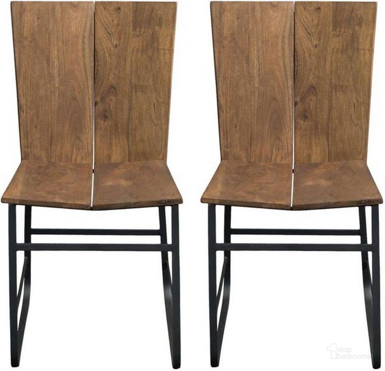 The appearance of Sequoia Dining Chairs Set Of 2 designed by Coast to Coast in the industrial interior design. This brown piece of furniture  was selected by 1StopBedrooms from Sequoia Collection to add a touch of cosiness and style into your home. Sku: 75356. Material: Wood. Product Type: Dining Chair. Image1