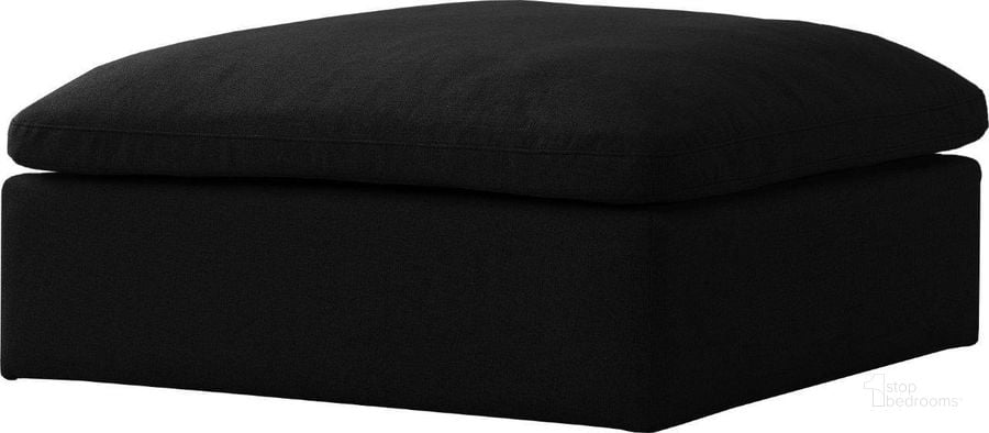 The appearance of Serene Black Linen Fabric Deluxe Cloud-Like Comfort Ottoman designed by Meridian in the modern / contemporary interior design. This black linen fabric piece of furniture  was selected by 1StopBedrooms from Serene Collection to add a touch of cosiness and style into your home. Sku: 601Black-Ott. Material: Wood. Product Type: Ottoman. Image1