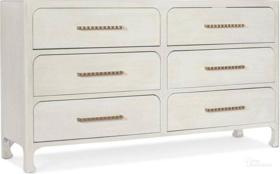 The appearance of Serenity Dresser 6350-90203-03 designed by Hooker in the transitional interior design. This white piece of furniture  was selected by 1StopBedrooms from Serenity Collection to add a touch of cosiness and style into your home. Sku: 6350-90203-03. Material: Wood. Product Type: Dresser. Image1