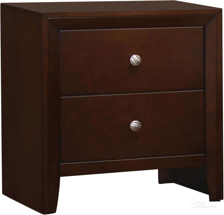 The appearance of Serenity Nightstand designed by Coaster in the transitional interior design. This brown piece of furniture  was selected by 1StopBedrooms from Serenity Collection to add a touch of cosiness and style into your home. Sku: 201972. Material: Wood. Product Type: Nightstand. Image1