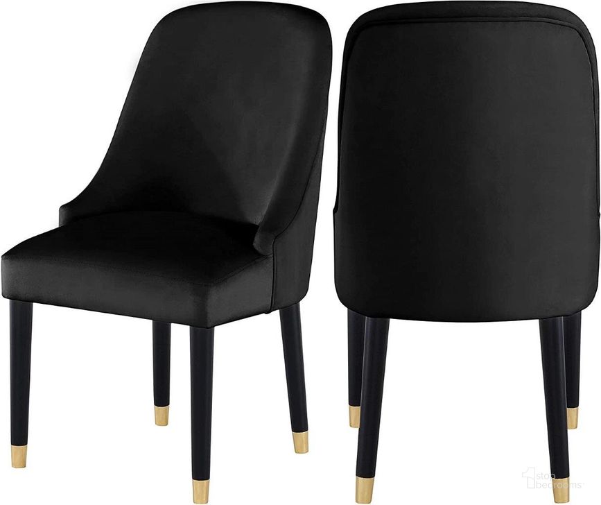 The appearance of Serenity Velvet Black Side Chair Set of 2 designed by Best Master Furniture in the modern / contemporary interior design. This black piece of furniture  was selected by 1StopBedrooms from Serenity Collection to add a touch of cosiness and style into your home. Sku: SH010VBLKC. Product Type: Side Chair. Material: Velvet. Image1
