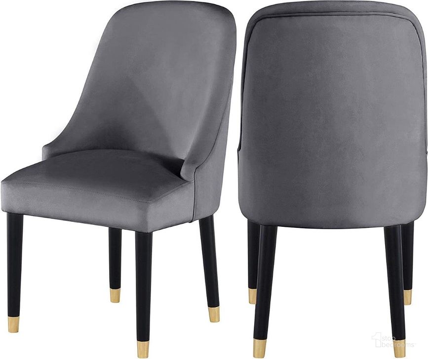 The appearance of Serenity Velvet Gray Side Chair Set of 2 designed by Best Master Furniture in the modern / contemporary interior design. This gray piece of furniture  was selected by 1StopBedrooms from Serenity Collection to add a touch of cosiness and style into your home. Sku: SH010VGC. Product Type: Side Chair. Material: Velvet. Image1