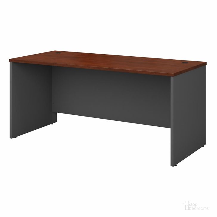 The appearance of Series C Hansen Cherry 66 Inch Desk Shell designed by Bush Furniture in the modern / contemporary interior design. This hansen cherry piece of furniture  was selected by 1StopBedrooms from  to add a touch of cosiness and style into your home. Sku: WC24442A. Material: Wood. Product Type: Desk Shell. Image1