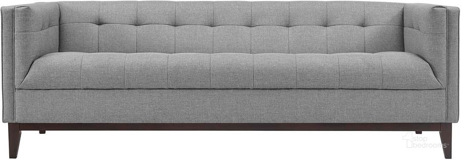 The appearance of Serve Light Gray Upholstered Fabric Sofa designed by Modway in the modern / contemporary interior design. This light gray piece of furniture  was selected by 1StopBedrooms from Serve Collection to add a touch of cosiness and style into your home. Sku: EEI-2135-LGR. Material: Polyester. Product Type: Sofa. Image1