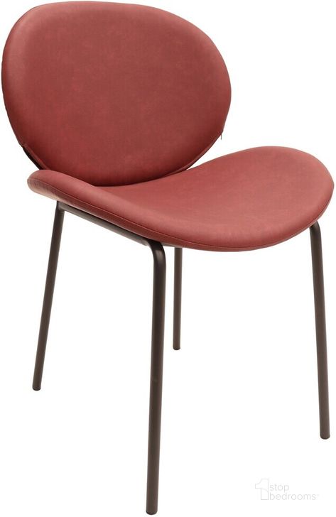 The appearance of Servos Dining Side Chair with Upholstered Faux Leather Seat and Iron Frame In Bordeaux designed by LeisureMod in the modern / contemporary interior design. This bordeaux piece of furniture  was selected by 1StopBedrooms from Servos Collection to add a touch of cosiness and style into your home. Sku: SCBL-22BOR. Product Type: Side Chair. Material: Iron. Image1