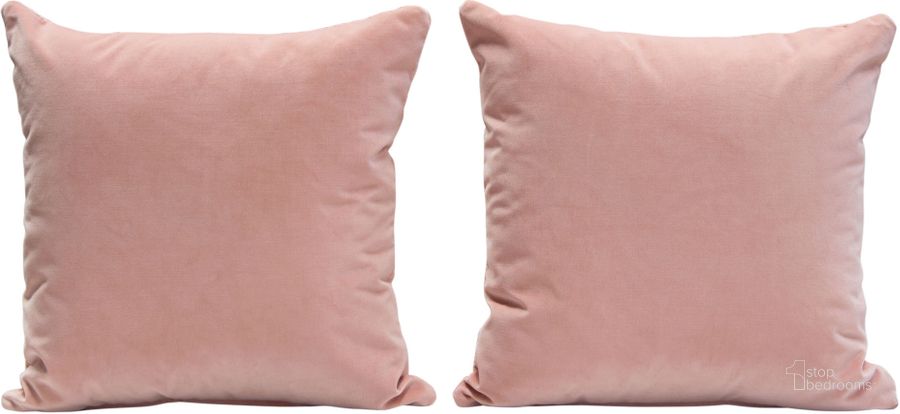 The appearance of Set of 2 16 Inch Square Accent Pillows in Blush Pink Velvet designed by Diamond Sofa in the modern / contemporary interior design. This blush pink piece of furniture  was selected by 1StopBedrooms from  to add a touch of cosiness and style into your home. Sku: PILLOW16PN2PK. Product Type: Pillows and Throw. Material: Velvet. Image1