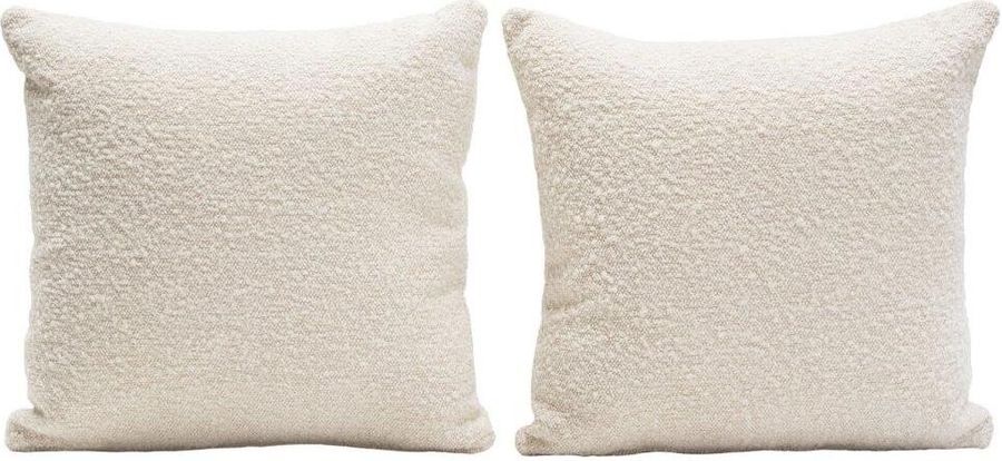 The appearance of Set of 2 16 Inch Square Accent Pillows in Bone Boucle Textured Fabric designed by Diamond Sofa in the modern / contemporary interior design. This bone piece of furniture  was selected by 1StopBedrooms from  to add a touch of cosiness and style into your home. Sku: PILLOW16BO2PK. Material: Fabric. Product Type: Pillows and Throw. Image1