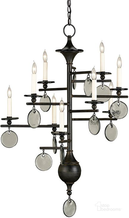 The appearance of Sethos Small Black Recycled Glass Chandelier designed by Currey & Company in the modern / contemporary interior design. This black piece of furniture  was selected by 1StopBedrooms from Sethos Collection to add a touch of cosiness and style into your home. Sku: 9126. Product Type: Chandelier. Material: Iron.