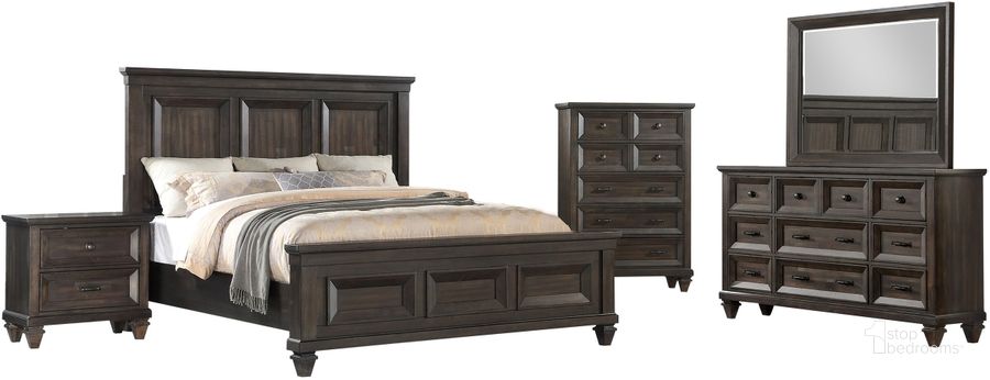 The appearance of Sevilla Walnut Panel Bedroom Set designed by New Classic in the traditional interior design. This brown piece of furniture  was selected by 1StopBedrooms from Sevilla Collection to add a touch of cosiness and style into your home. Sku: B2264-310;B2264-320;B2264-330;B2264-040. Bed Type: Panel Bed. Material: Wood. Product Type: Panel Bed. Bed Size: Queen. Image1