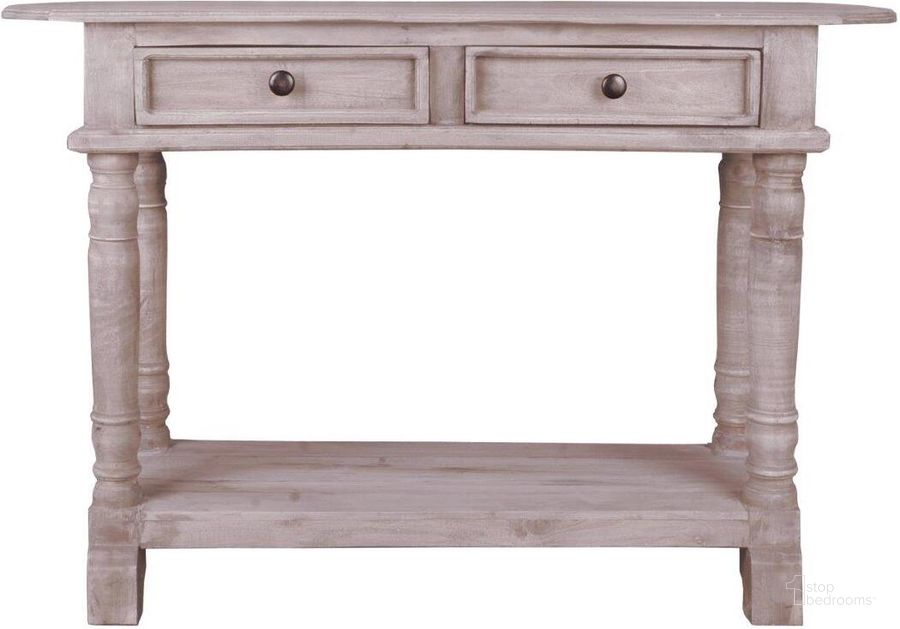 The appearance of Shabby Chic Cottage Natural Limewash Console Table designed by Sunset Trading in the modern / contemporary interior design. This natural piece of furniture  was selected by 1StopBedrooms from Shabby Chic Cottage Collection to add a touch of cosiness and style into your home. Sku: CC-TAB2287S-LW. Material: Wood. Product Type: Console Table. Image1
