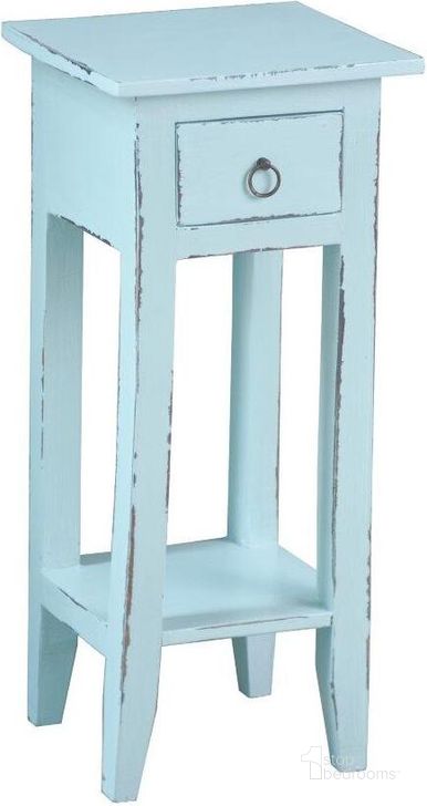 The appearance of Shabby Chic Cottage Sky Blue Narrow Side Table designed by Sunset Trading in the country / farmhouse interior design. This sky blue piece of furniture  was selected by 1StopBedrooms from Shabby Chic Cottage Collection to add a touch of cosiness and style into your home. Sku: CC-TAB1792LD-SB. Material: Wood. Product Type: Side Table. Image1