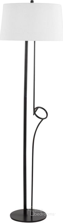 The appearance of Shadow Contemporary Floor Lamp In Black Steel With White Linen Shade designed by Lumisource in the modern / contemporary interior design. This black piece of furniture  was selected by 1StopBedrooms from Shadow Collection to add a touch of cosiness and style into your home. Sku: LS-SHADOW BKW. Material: Fabric. Product Type: Floor Lamp. Image1